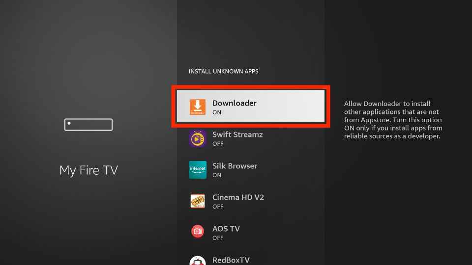 enable the Downloader on Firestick