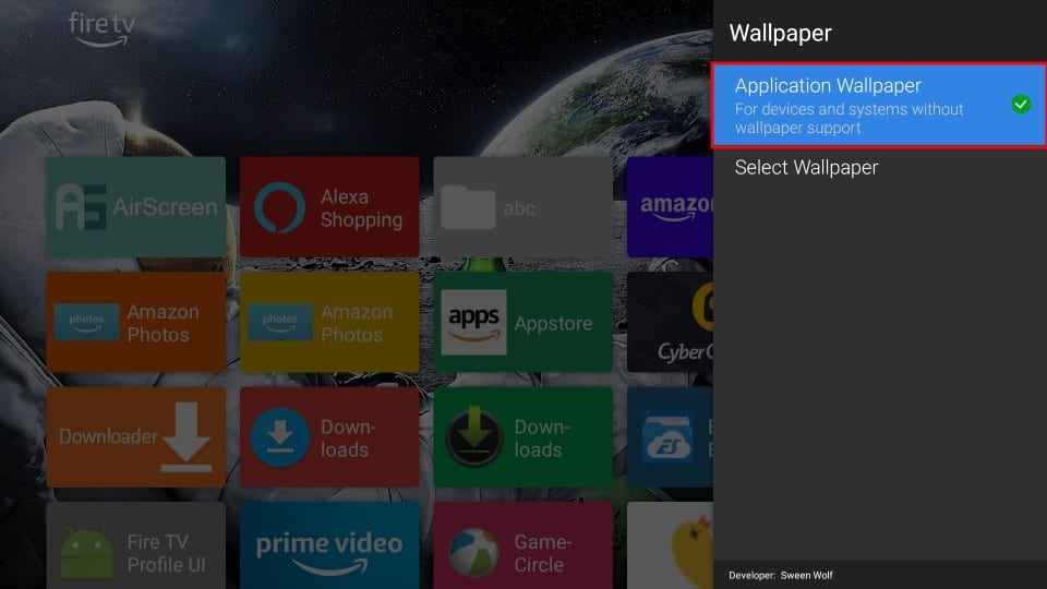tap Application manager to change the wallpaper