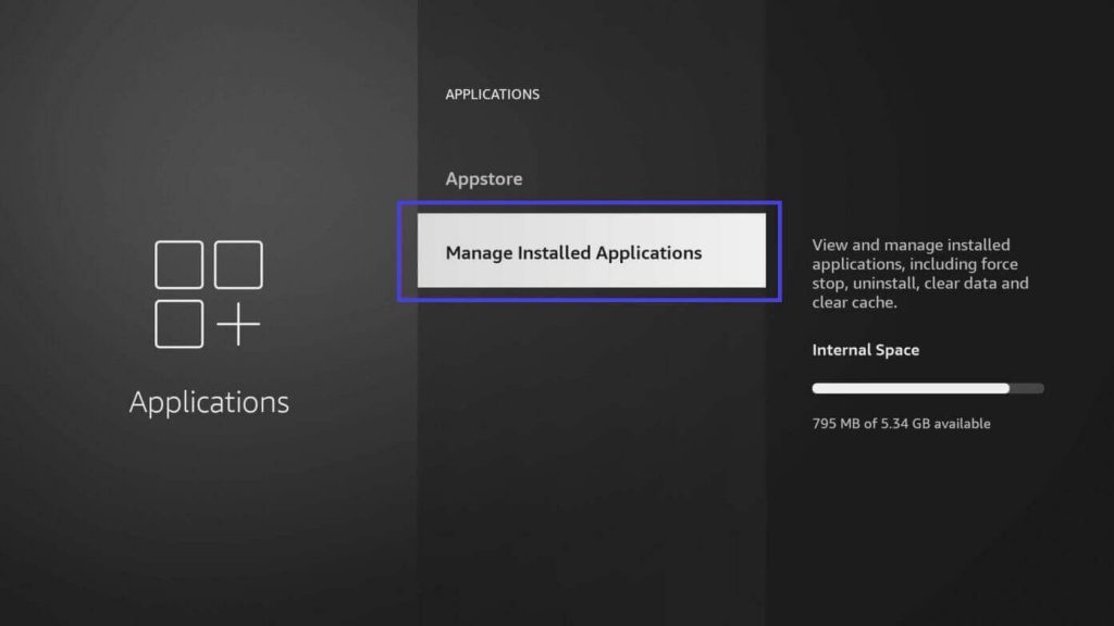 Select Manage Install apps