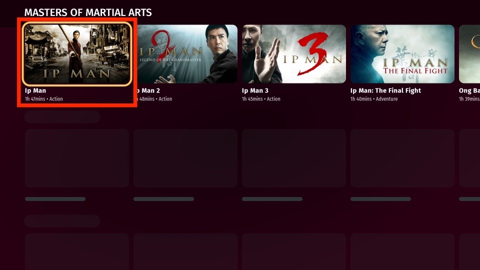 Select a movie or TV show