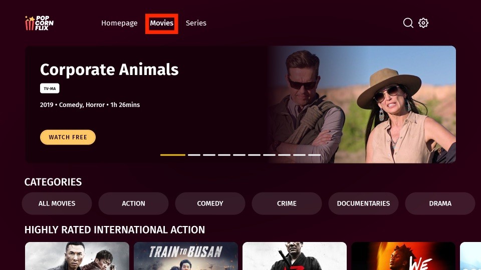 Select the Movies tab