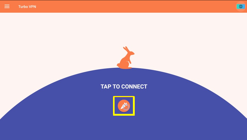 Click the Carrot icon on the Turbo VPN