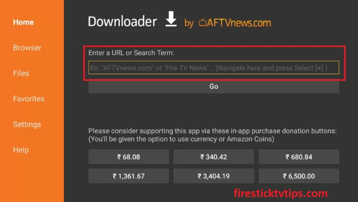 Enter the URL link of the BET apk 