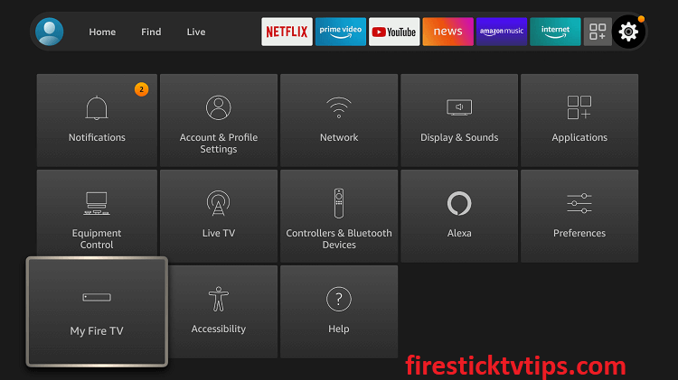 Select the My Fire TV