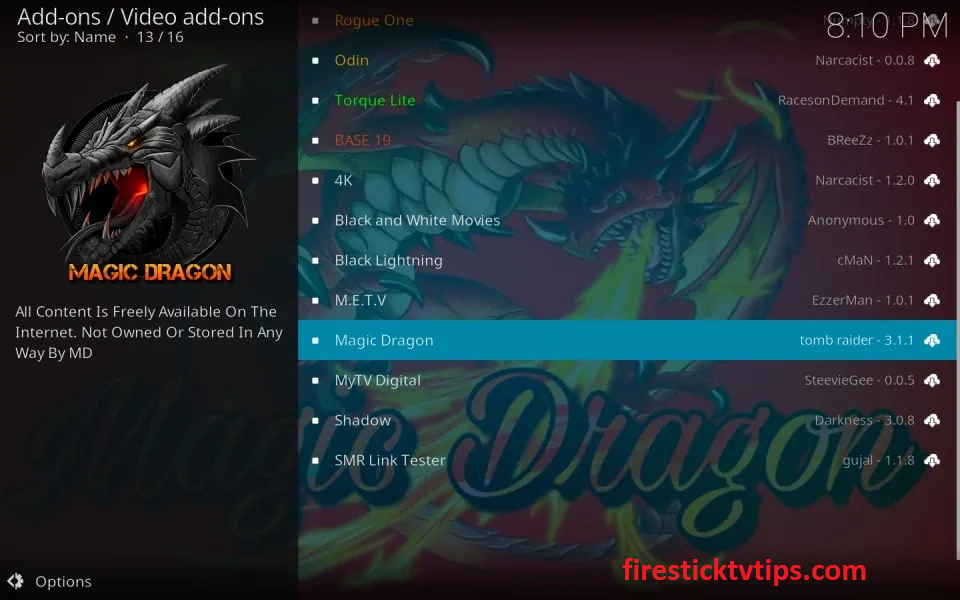 select the Magic Dragon