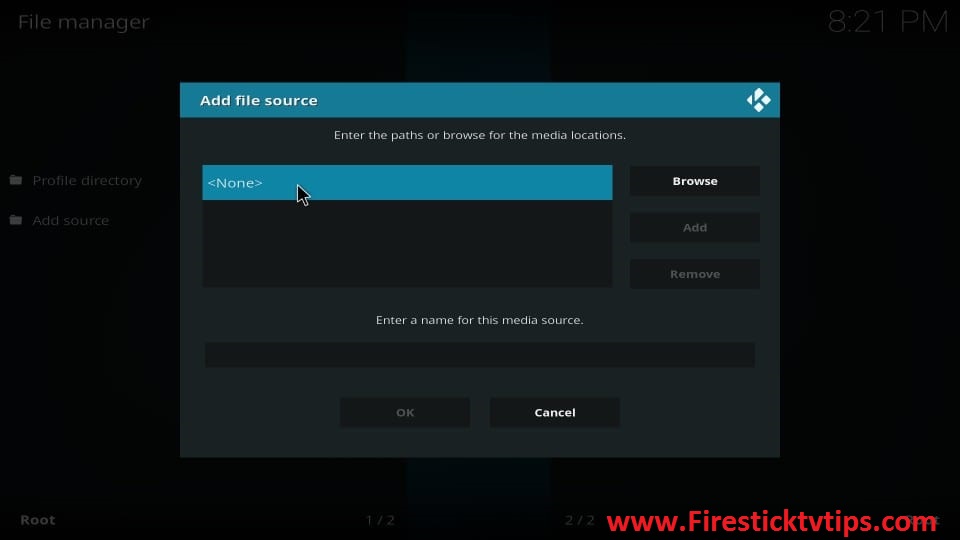 enter the source link of the Tempest Kodi addon