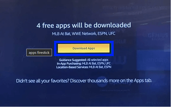 Press Download Apps to download selected apps.
