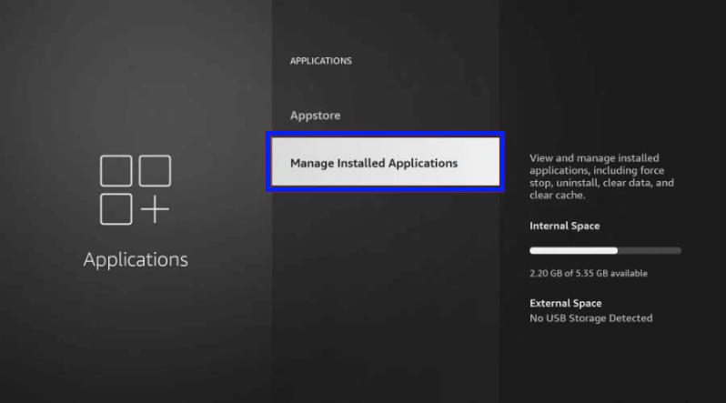 Select Manage Installed Applications. How to Uninstall Apps on Firestick