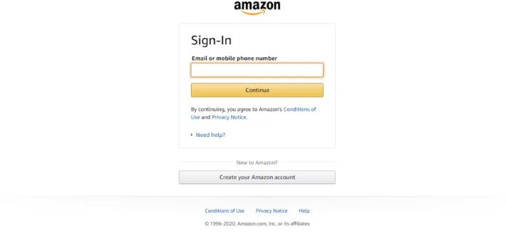 Sign In with your Amazon account