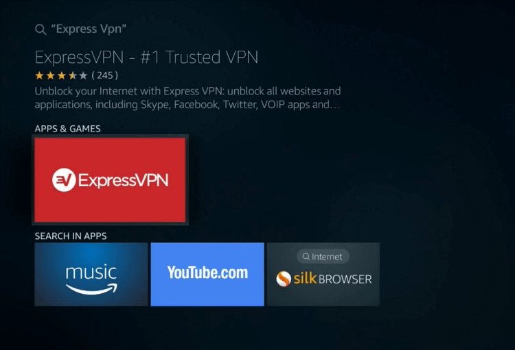 Download a VPN, Express VPN. NBC Sports on Firestick