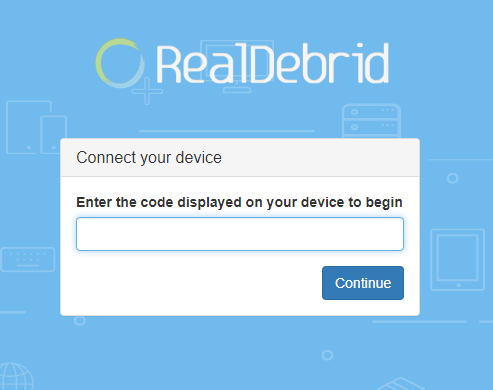 enter the code and click Continue