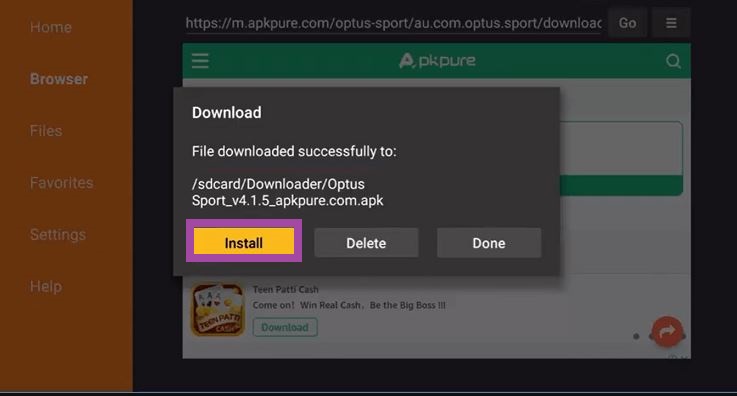 hit the Install button