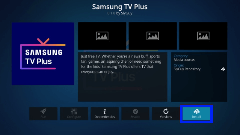 Install Samsung TV Plus.