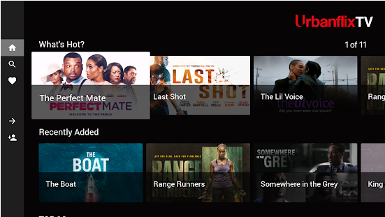 Home page of Urbanflix TV.