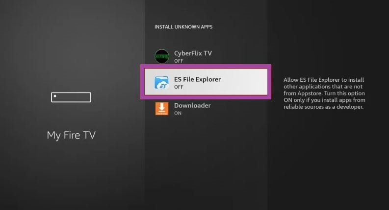 Turn on ES File Explorer to install Rokkr on Firestick   to stream Spanish Channels on Firestick