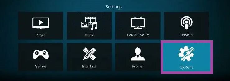  select the System Settings tile