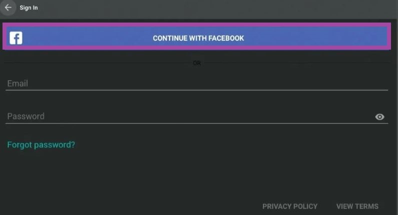  continue with your Facebook account