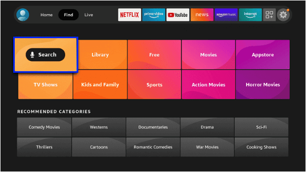 Select the Search tile. Disney Plus on Firestick [update]