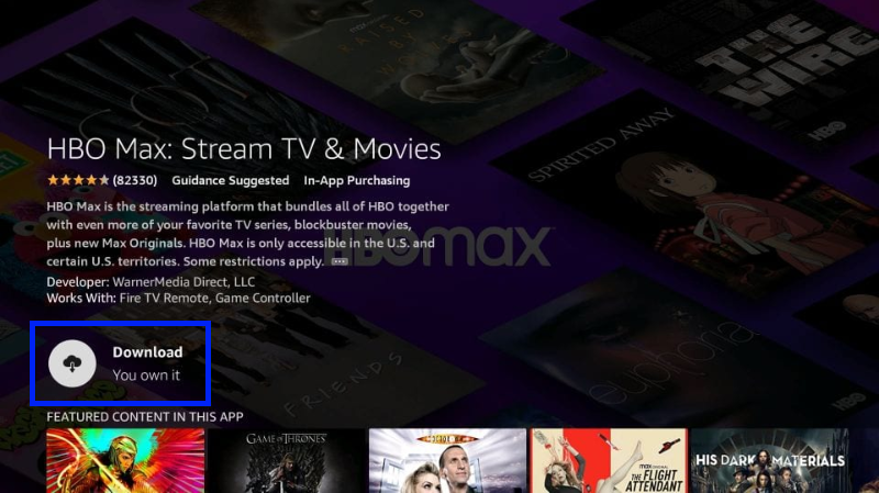 Download - HBO Max on Firestick