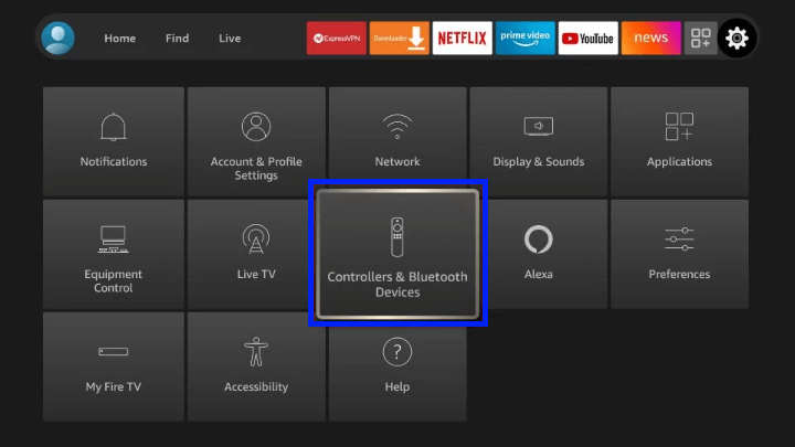 Select Controller & Bluetooth Devices. stadia on firestick