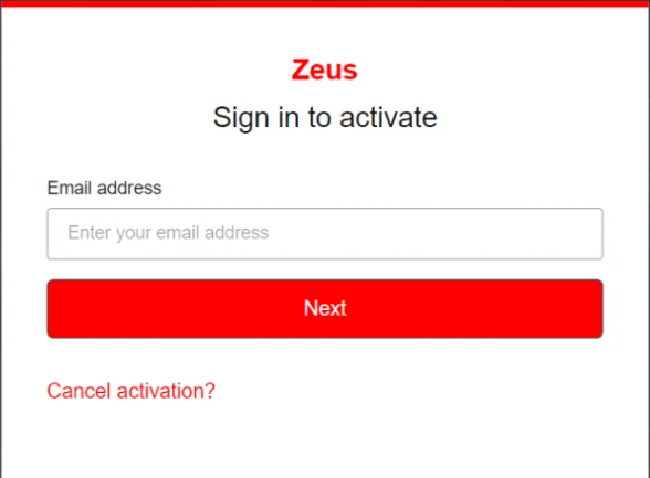 Sign in to activate. zeus network on firestick
